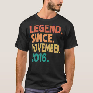 Camiseta Leyenda desde noviembre de 2016 6º cumpleaños Retr