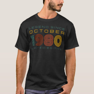 Camiseta Leyenda Desde Octubre 1980, Edición Limitada Hombr