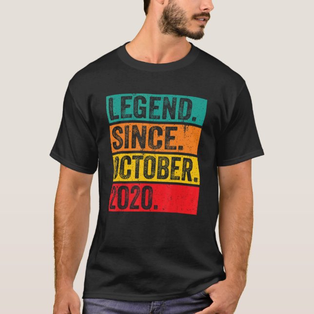Camiseta Leyenda desde octubre 2020 2do cumpleaños Retro 2  (Anverso)