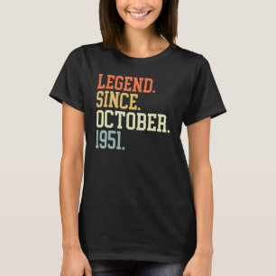 Camiseta Leyenda Desde Octubre De 1951 Para Hombres Mujeres