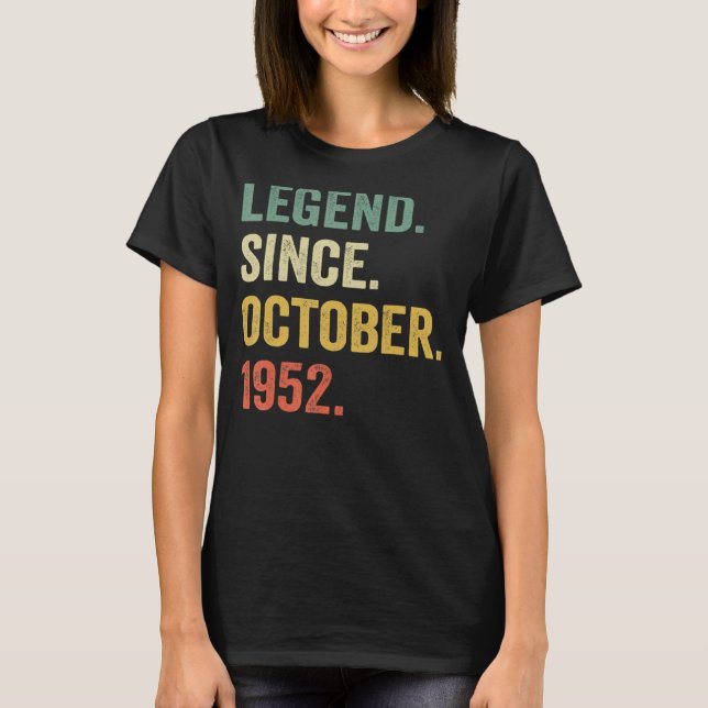 Camiseta Leyenda desde octubre de 1952 70º cumpleaños 70 añ (Anverso)