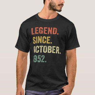 Camiseta Leyenda desde octubre de 1952 70º cumpleaños 70 añ