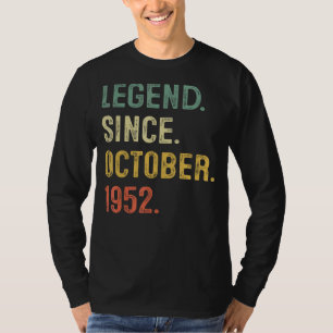 Camiseta Leyenda desde octubre de 1952 70º cumpleaños 70 añ