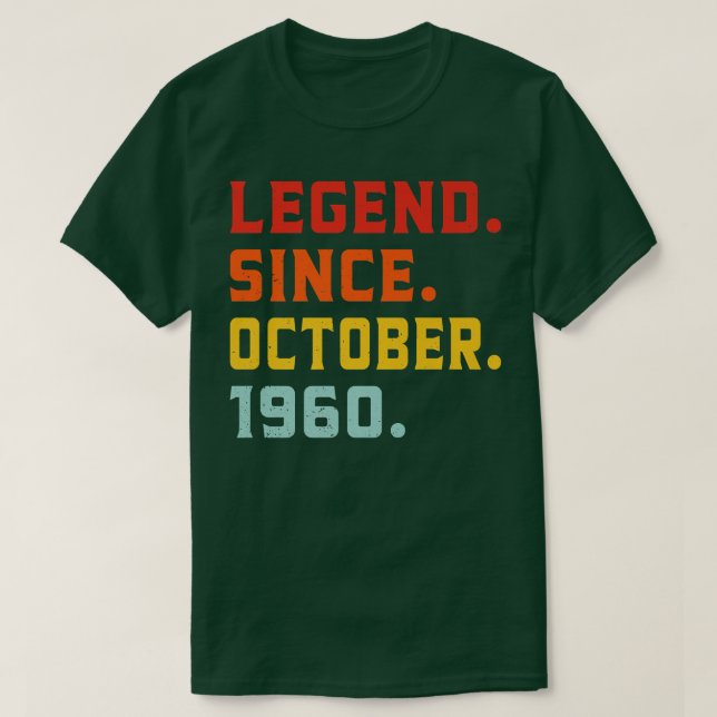 Camiseta Leyenda desde octubre de 1960 62ª cosecha de cumpl (Diseño del anverso)