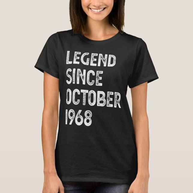 Camiseta Leyenda desde octubre de 1968 54º cumpleaños mujer (Anverso)