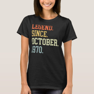 Camiseta Leyenda Desde Octubre De 1970 Para Hombres Mujeres