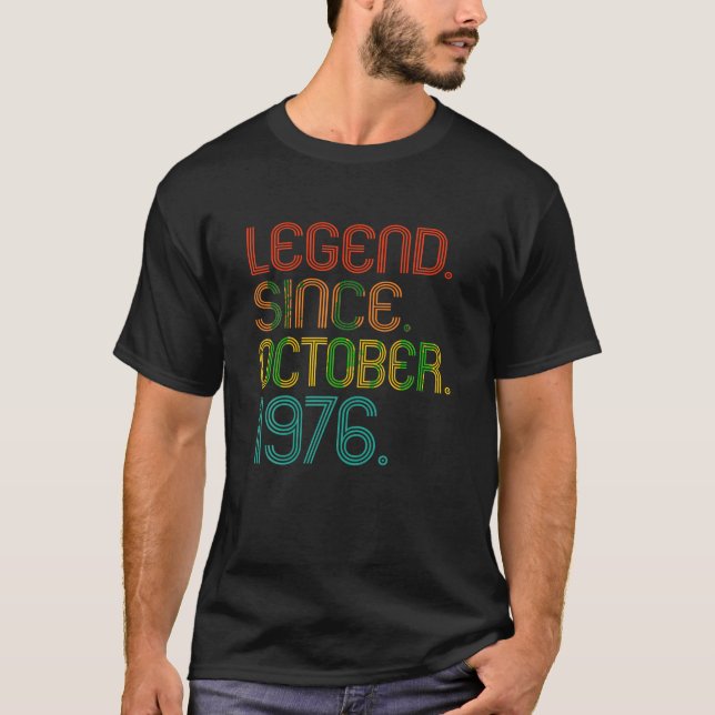 Camiseta Leyenda Desde Octubre De 1976 Hombres Mujeres De 1 (Anverso)