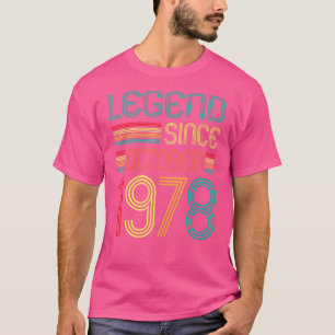 Camiseta Leyenda desde octubre de 1978 44º Cumpleaños Retro