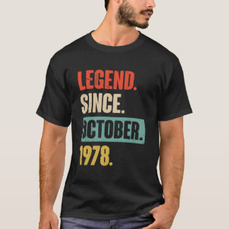 Camiseta Leyenda Desde Octubre De 1978 Funny 45º Cumpleaños