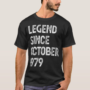 Camiseta Leyenda desde octubre de 1979 43 años Hombres Muje