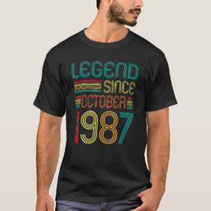 Camiseta Leyenda desde octubre de 1987 35º Cumpleaños Retro