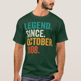Camiseta Leyenda Desde Octubre De 1988 34 Años Regalos 34
