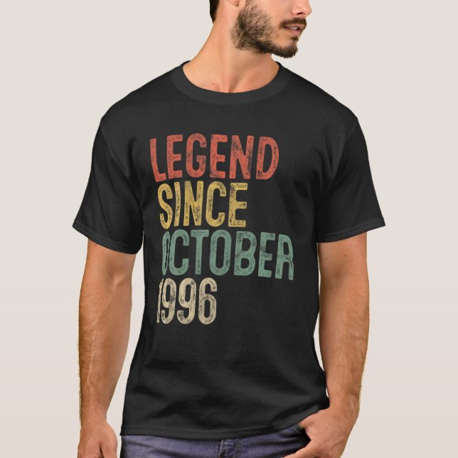 Camiseta Leyenda Desde Octubre De 1996 25º Regalo De Cumple (Anverso)