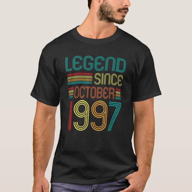 Camiseta Leyenda desde octubre de 1997 25º Cumpleaños Retro (Anverso)