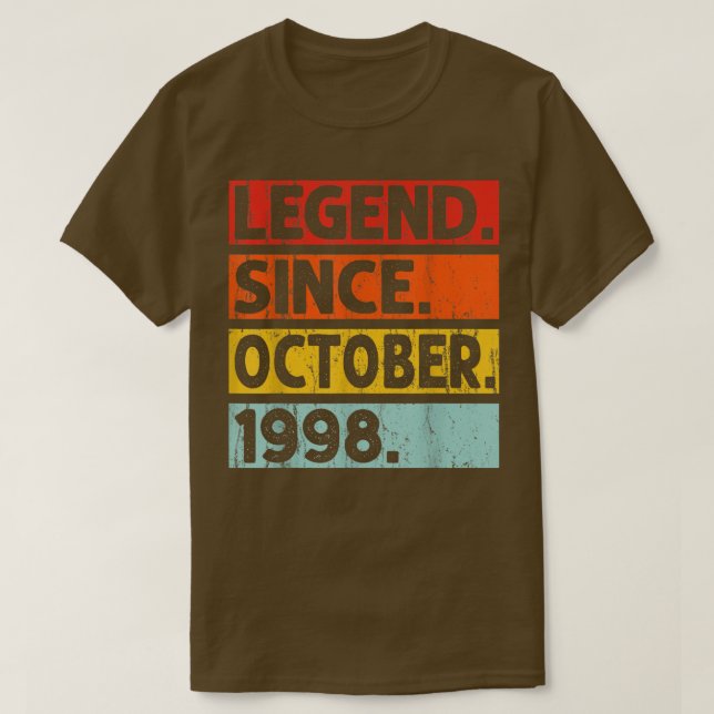 Camiseta Leyenda desde octubre de 1998 24º cumpleaños 24 añ (Diseño del anverso)