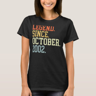 Camiseta Leyenda Desde Octubre De 2002 Para Hombres Mujeres