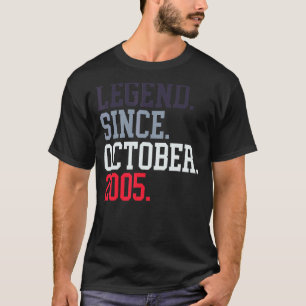 Camiseta Leyenda Desde Octubre De 2005 Para Hombres Mujeres
