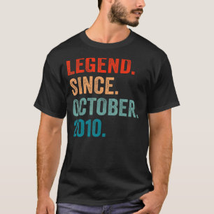 Camiseta Leyenda desde octubre de 2010 12º cumpleaños 12 añ