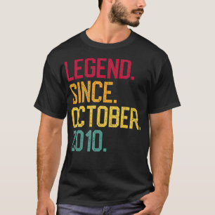 Camiseta Leyenda desde octubre de 2010 12º regalo de cumple