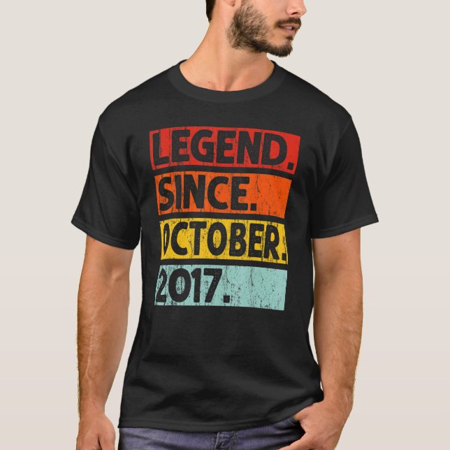 Camiseta Leyenda desde octubre de 2017 5º cumpleaños 5 años (Anverso)