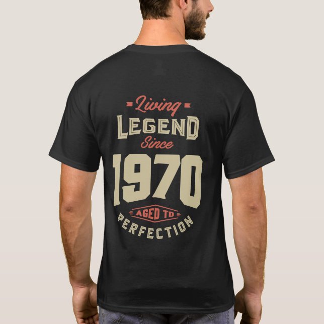Camiseta Leyenda desde regalo de cumpleaños de 1970 (Reverso)