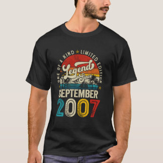 Camiseta Leyenda Desde Septiembre 2007 Vintage Retro 18 Cum
