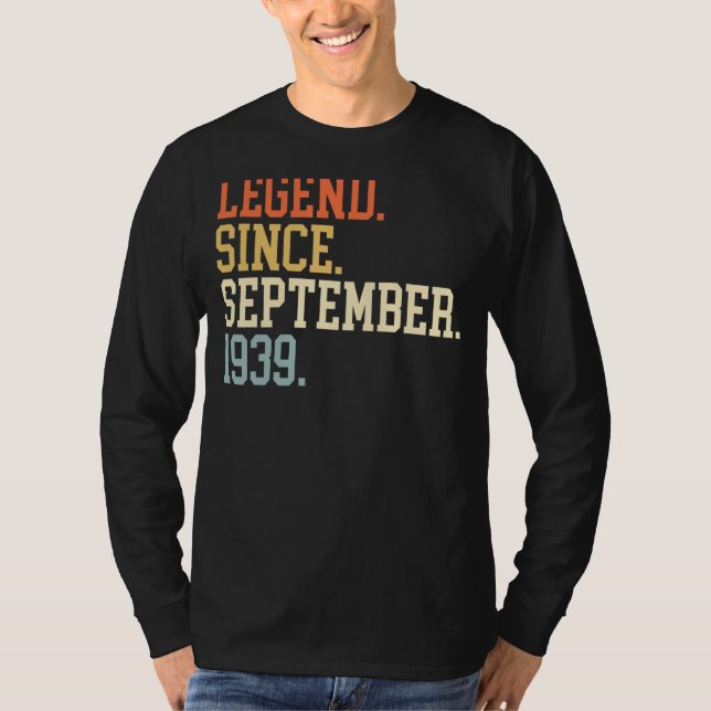 Camiseta Leyenda Desde Septiembre De 1939 Para Hombres Muje (Anverso)