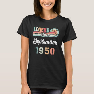 Camiseta Leyenda desde septiembre de 1950 72 años Vintage B