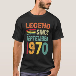 Camiseta Leyenda desde septiembre de 1970 52º cumpleaños 52
