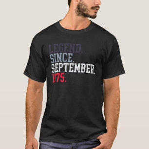 Camiseta Leyenda Desde Septiembre De 1975 Para Hombres Muje
