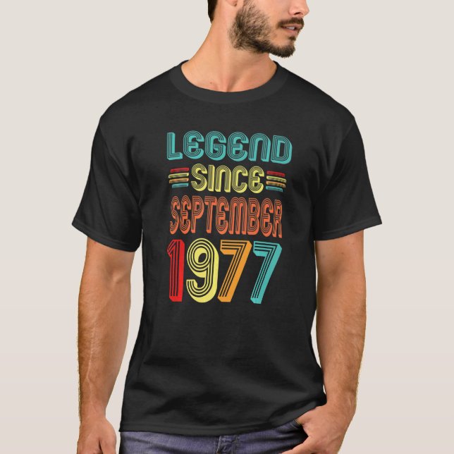 Camiseta Leyenda desde septiembre de 1977 45º Bday Retro 45 (Anverso)