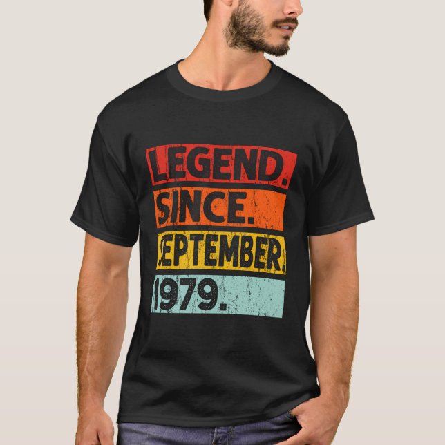 Camiseta Leyenda desde septiembre de 1979 Cumpleaños 1979 H (Anverso)