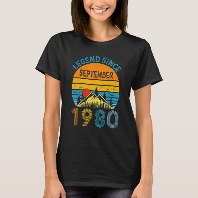 Camiseta Leyenda desde septiembre de 1980 42º cumpleaños Re (Anverso)