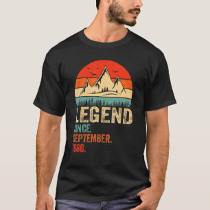 Camiseta Leyenda desde septiembre de 1980 Retro 42 años 42n