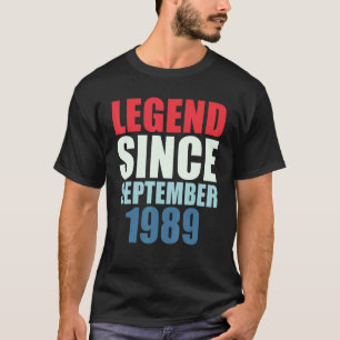 Camiseta Leyenda desde septiembre de 1989 33a cumpleaños