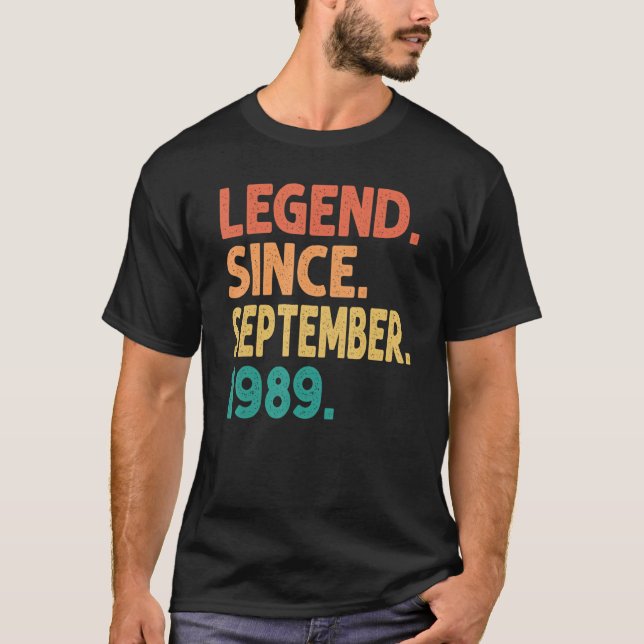 Camiseta Leyenda desde septiembre de 1989 33a cumpleaños 33 (Anverso)