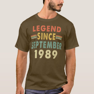 Camiseta Leyenda desde septiembre de 1989  Cumpleaños 33 