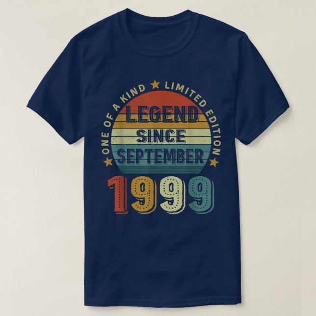 Camiseta Leyenda desde septiembre de 1999 23er cumpleaños 2 (Diseño del anverso)