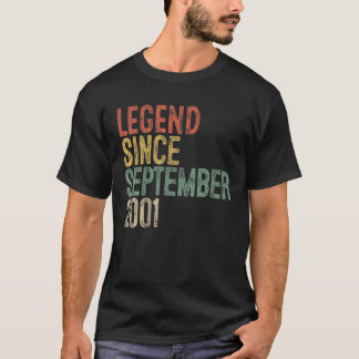 Camiseta Leyenda Desde Septiembre De 2001 Hombres 20 Cumple