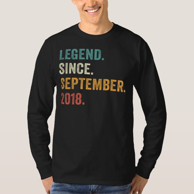 Camiseta Leyenda desde setiembre de 2018 4º cumpleaños 4 añ (Anverso)