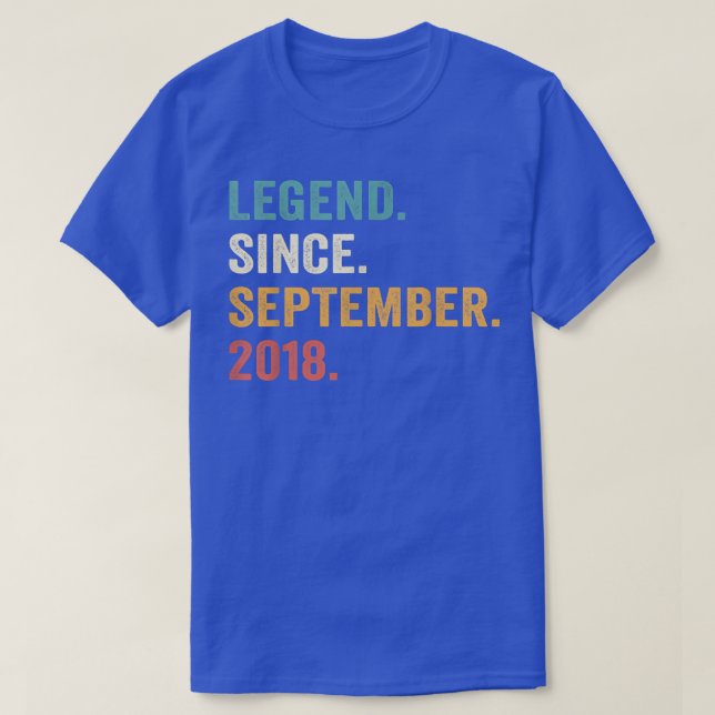 Camiseta Leyenda desde setiembre de 2018 4º regalo de cumpl (Diseño del anverso)