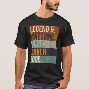 Camiseta Leyenda e Impresionante desde marzo de 2005 Cumple
