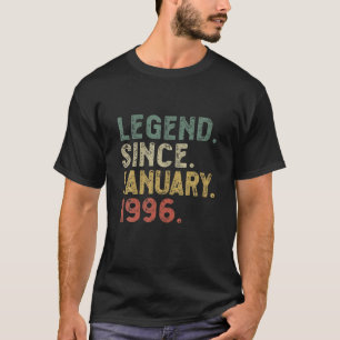 Camiseta Leyenda Enero 1996 26A Cumpleaños Retro Hombres 26