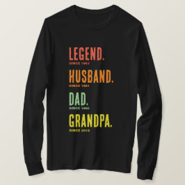 Camiseta Leyenda Esposo Papá Abuelo Desde Manga Larga