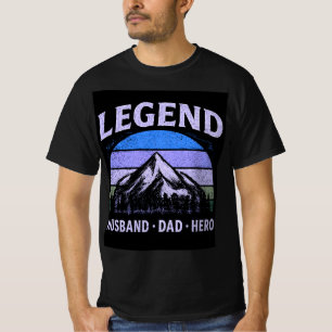 Camiseta Leyenda Esposo Papá Héroe Vintage Día del Padre