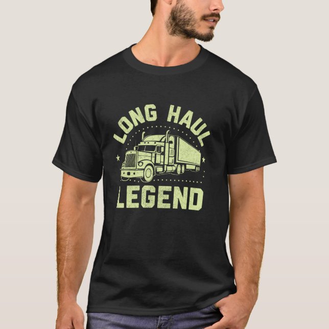 Camiseta Leyenda Larga, Semi Truck T Shirt (Anverso)