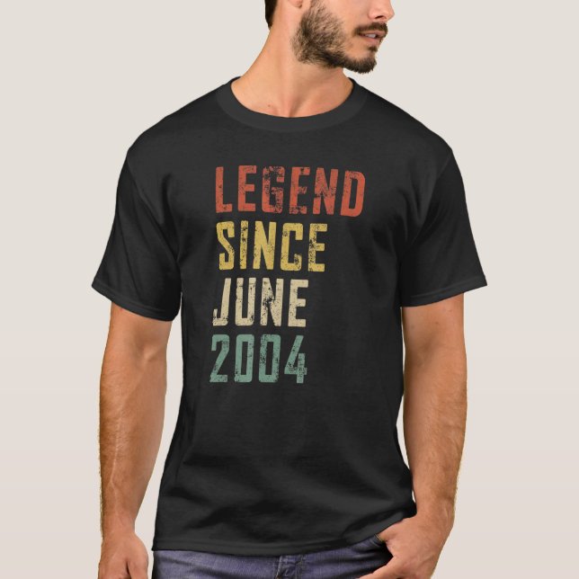 Camiseta Leyenda masculina de 18 años desde junio de 2004 1 (Anverso)