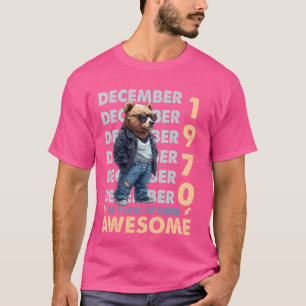 Camiseta Leyenda masculina diciembre 1970 Oso de cumpleaños