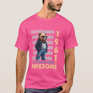 Camiseta Leyenda masculina noviembre 1961 Cumpleaños 63 Oso