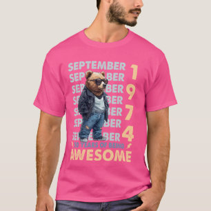 Camiseta Leyenda masculina septiembre 1974 Cumpleaños 50 Os